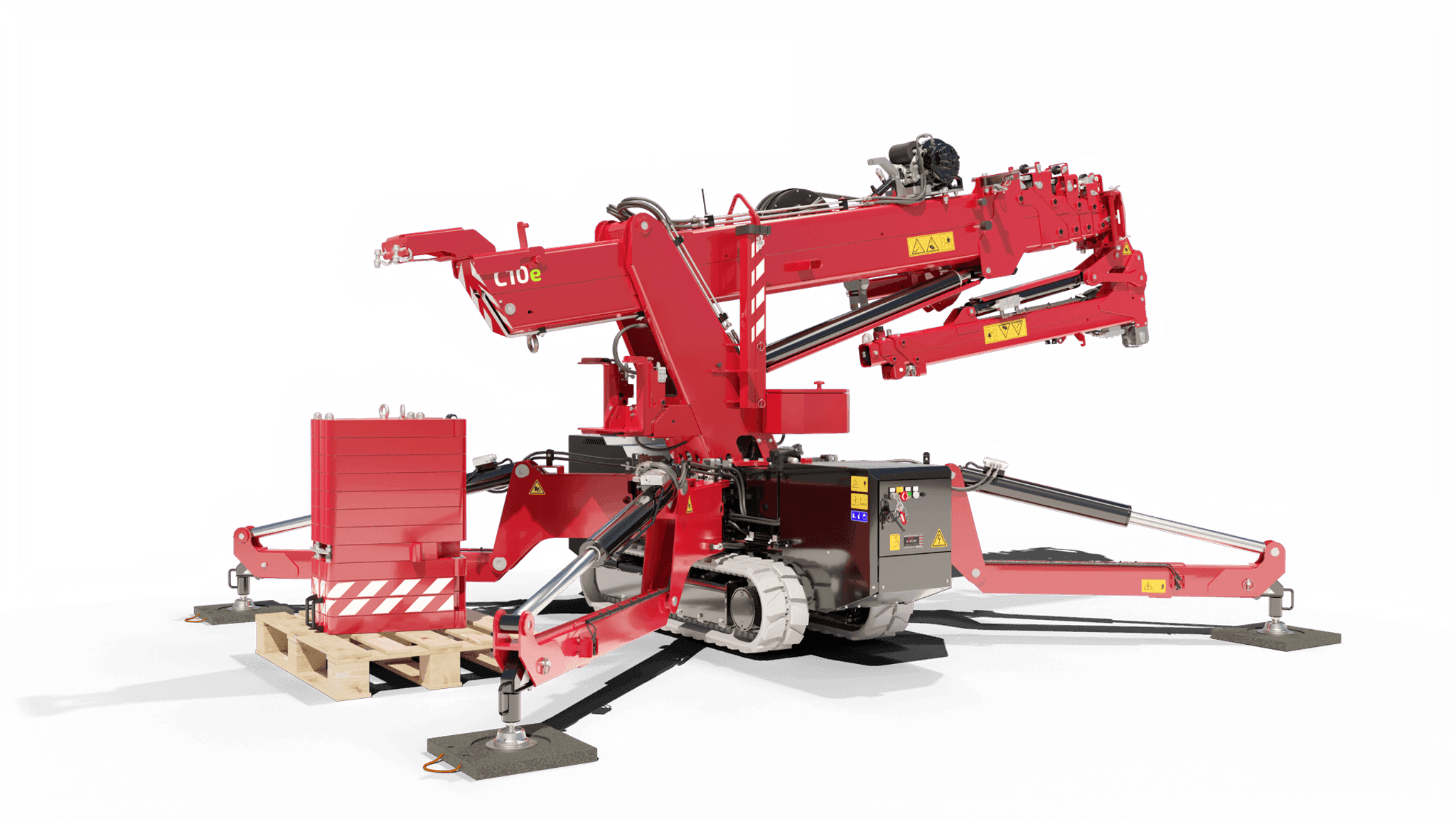 Elektrische hoeflon c10e minihijskraan die de ballast afneemt